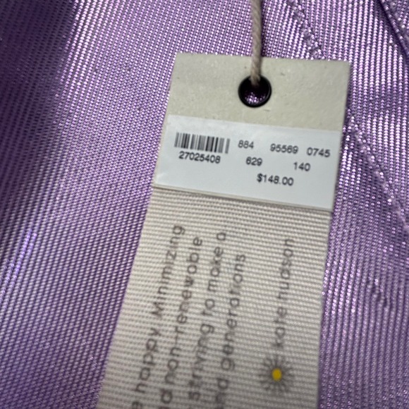 Happy X Nature Kate Hudson Lilac Shiny Metallic High Waisted Pants Size 14 NWT - Picture 2 of 16